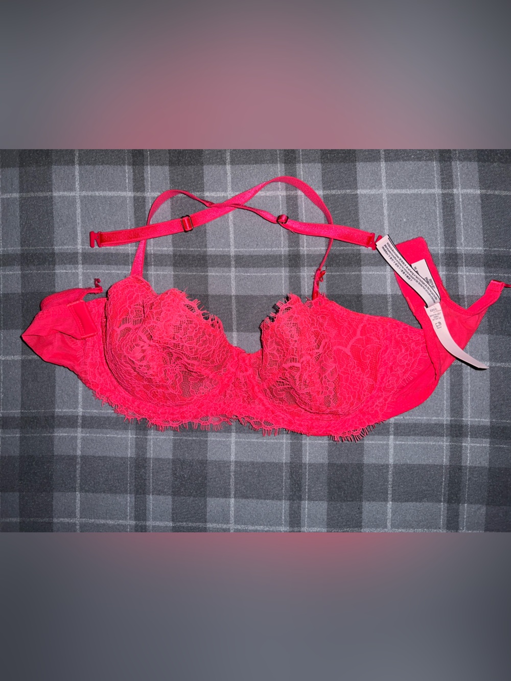 Victoria's Secret Bright Pink Lace Underwire Bra